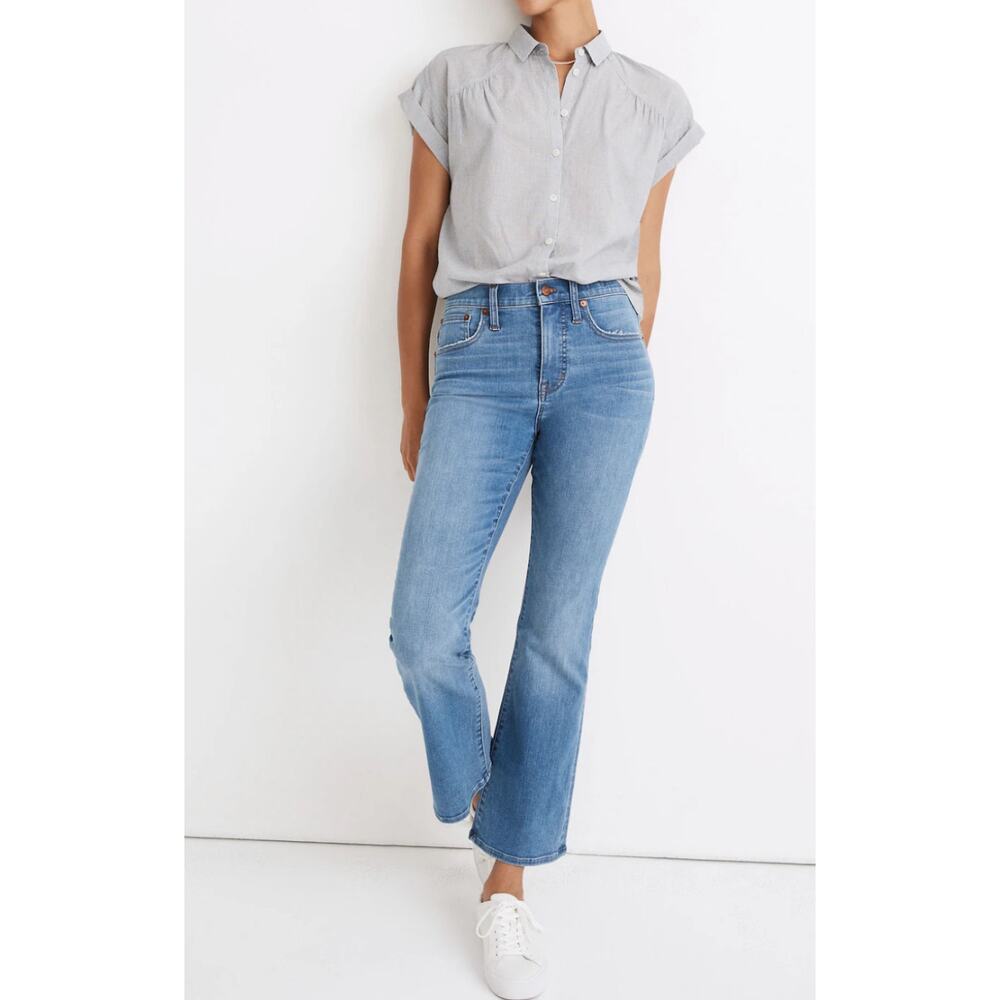 Madewell Cali Demi-Boot Jeans in Timpson Wash Size 27 Petite Y2K Mid Rise - Picture 1 of 11